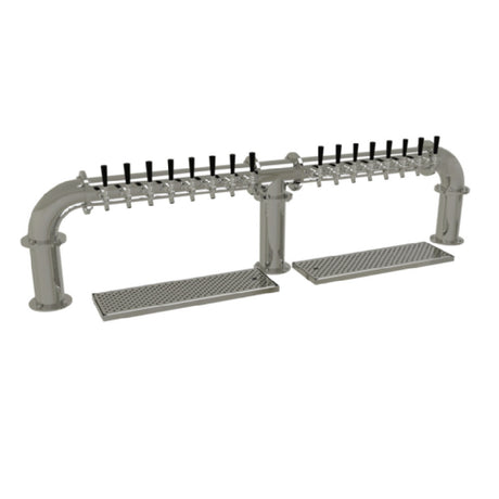 Glastender PB-16-MF Pipe Bridge Draft Dispensing Tower Countertop (16) Stainless Steel Faucets (handles Not Included)