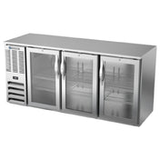 Beverage Air BBN72HC-G-S - Refrigerated Back Bar Storage Cabinet, Three-section, 72"W X 26-3/8"D X 34"H
