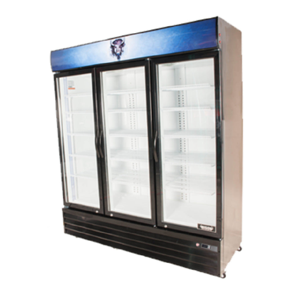 Bison BGM-53 Reach-In Glass Door Refrigerator Three-section 53 Cu. Ft.