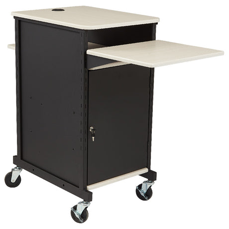 National Public Seating PRC400 Oklahoma Sound® Jumbo Presentation Cart Adjustable Laptop & Protruding Shelves