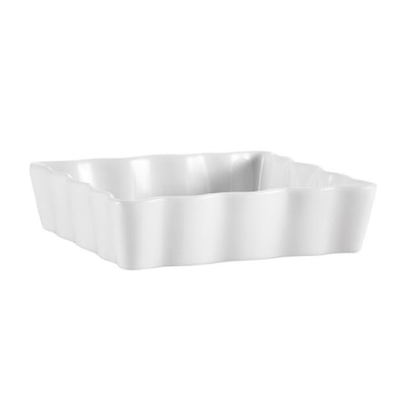 CAC China QCD-SQ6 Quiche Baking Dish 18 Oz. 6"L X 6"W X 1"H