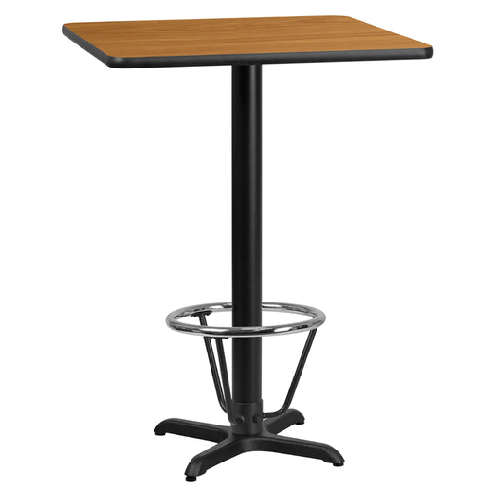 Flash Furniture XU-NATTB-3030-T2222B-3CFR-GG Table 30"W X 30"D X 43-1/8"H Bar Height