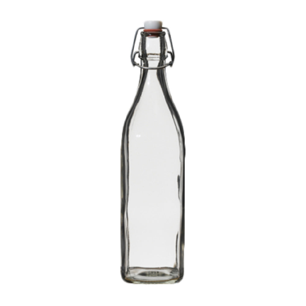 Steelite 4953Q513 Swing Top Bottle 1 QT. (H 12-1/2" M 3-1/4" T 1-1/2" B 3") Glass