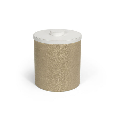 FOH RIB052BEL21 3.5qt Round Belize Ice Bucket Dune With London White Lid Includes One RIB018BEL21-BTM 3.5qt Round Belize Ice Bucket Base Dune