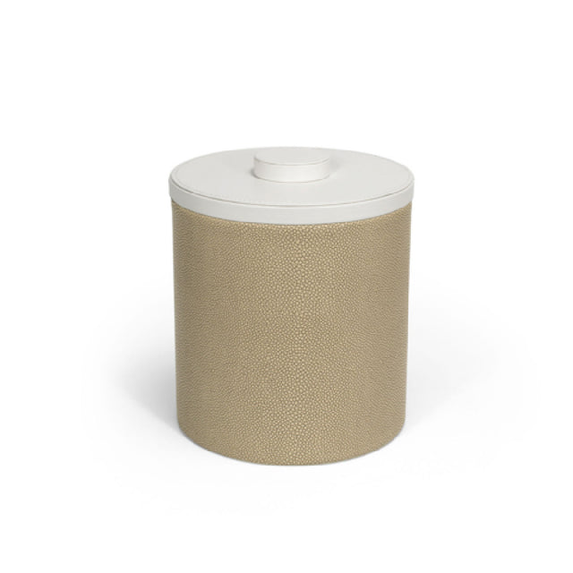 FOH RIB052BEL21 3.5qt Round Belize Ice Bucket Dune With London White Lid Includes One RIB018BEL21-BTM 3.5qt Round Belize Ice Bucket Base Dune