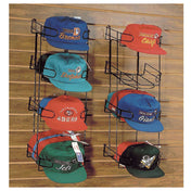 Hubert 76357 - Slatwall Hat/Cap Display Rack, 4-tier, Holds 3-4 Dozen Caps