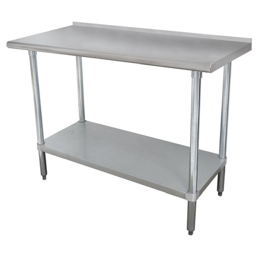 Advance Tabco FLAG-247-X Special Value Work Table 84"W X 24"D 16 Gauge 430 Stainless Steel Top With 1-1/2"H Rear Up-turn