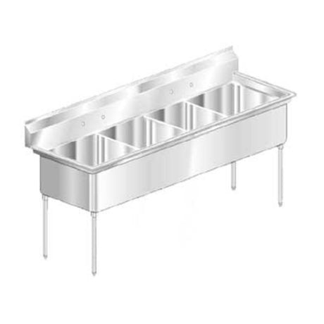 AERO Manufacturing XS4-2118 Delux™ Sink Four Compartment 21" W X 18" L-R Bowl Dimensions