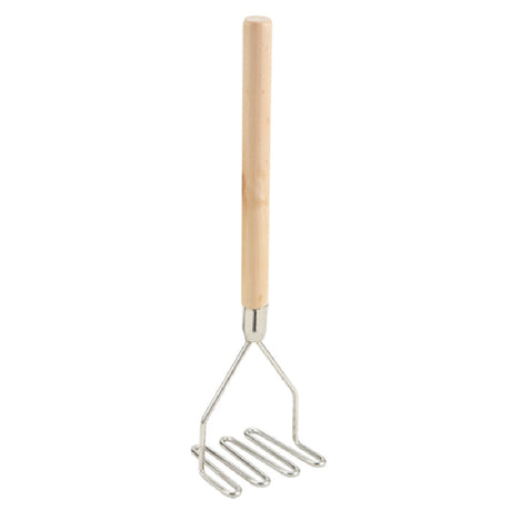 Winco PTM-18S Potato Masher 4-1/2" Square 17-3/4" Wood Handle