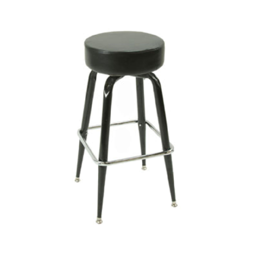Klinger's Trading SR1-BARSTOOL Swivel Bar Stool Backless Round Upholstered Seat With Flat Swivel