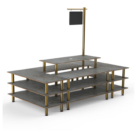 Steelite MGCMLB07GBXF Mogogo Buffet Solutions Modular Market Square 4-tier 130" X 71" X 107"H