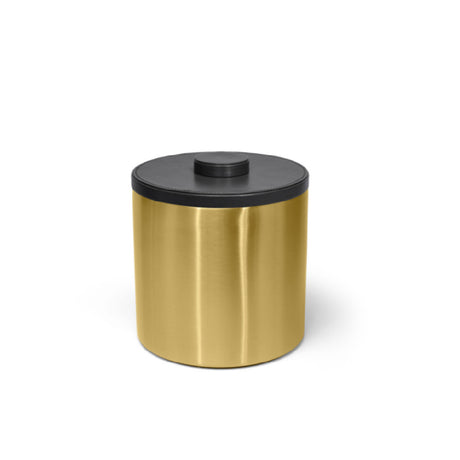 FOH RIB034GOS21 3qt Round Brushed Stainless Ice Bucket Matte Brass With Black Lid
