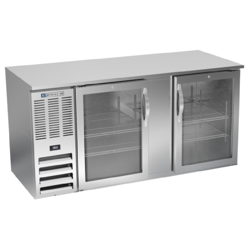 Beverage Air BB68HC-1-G-S - Refrigerated Back Bar Storage Cabinet, Two-section, 69"W
