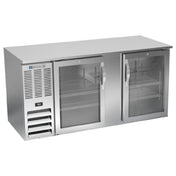 Beverage Air BB68HC-G-S - Refrigerated Back Bar Storage Cabinet, Two-section, 68"W X 30-3/8"D X 34"H