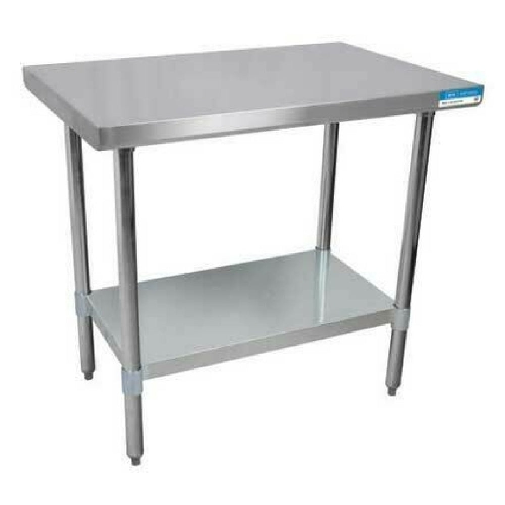 BK Resources QTT-7236 Work Table 72"W X 36"D X 34-3/4"H 14/304 Stainless Steel Top Reinforced With (3) 5" C Channels