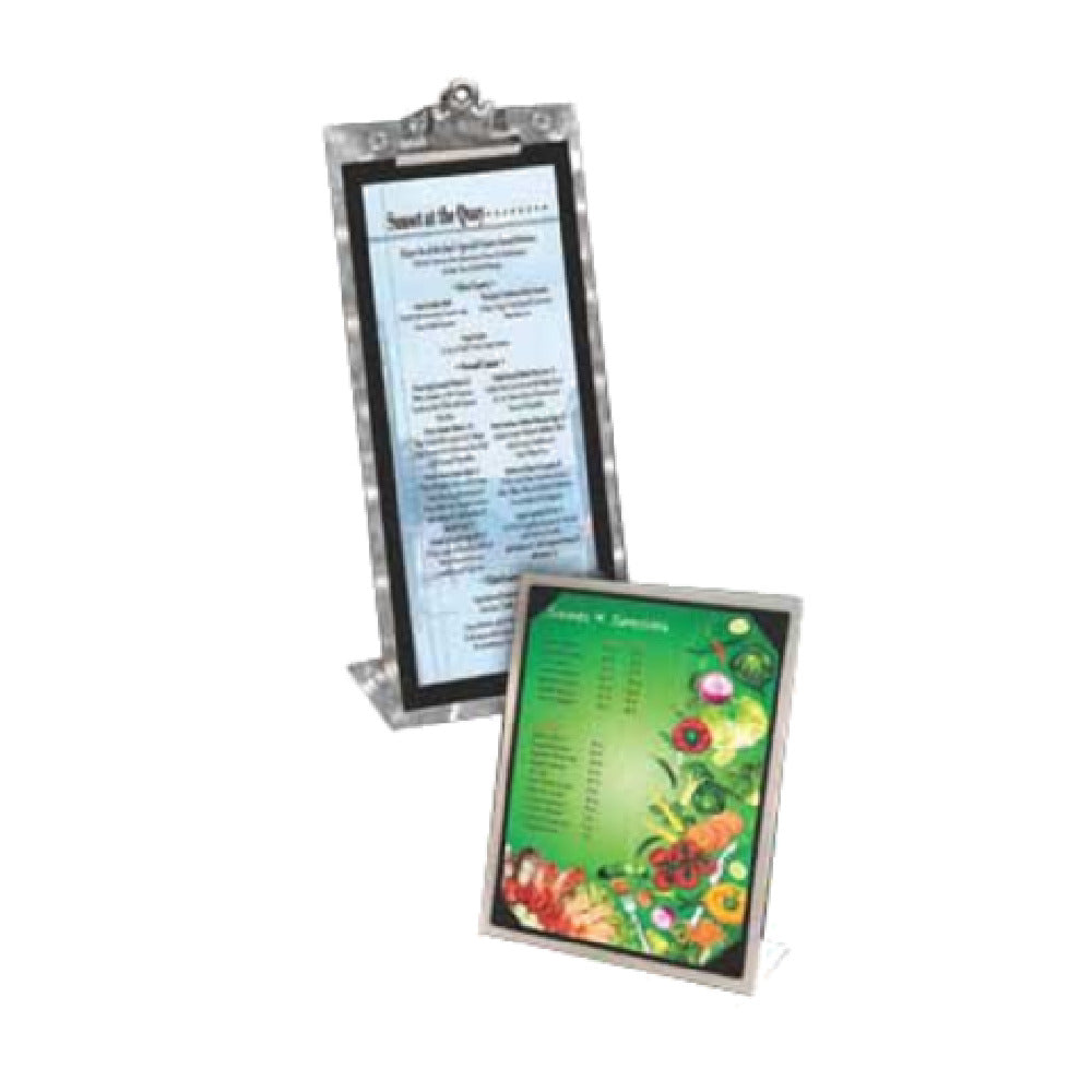 Menu Solutions MTPIX-414_BRUSH Table Tent Holds 4-1/4" X 14" Insert Single Panel