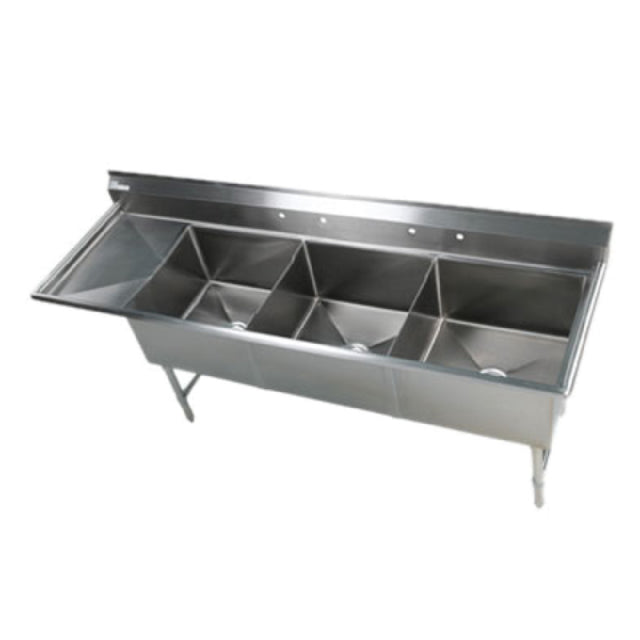 Klinger's Trading EIT3DL Elite Sink Three Compartment 92-1/2"W X 29-1/2"D X 41"H