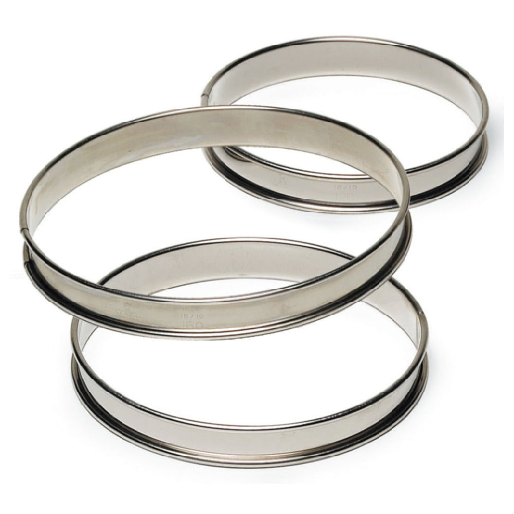 Louis Tellier 834950 Tart Ring 7.87" Dia. X 1.06"H Rolled Edges