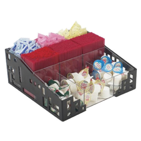 Cal Mil 1616-13 Squared Condiment Organizer 12"W X 12"D X 5-1/4"H (9) Compartment