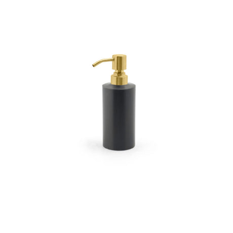 FOH RSP012BKS22 12oz Brushed Stainless Pump Matte Black With Matte Brass Top