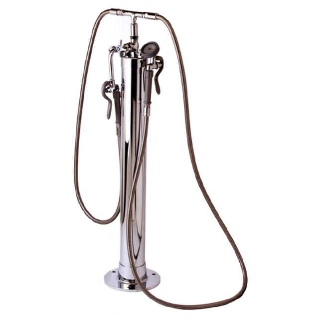 T&S Brass B-0193 Kettle Filler Stanchion 4" Dia. With Floor Mounting Flange