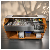Krowne OBMB-66-MC - The Oak & Brass Mobile Bar With Margarita Collection Kit Inserts