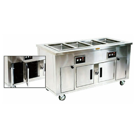 Alluserv AHF2HIB Evolution Series Electric Hot Food Counter Mobile With Heat-in-base