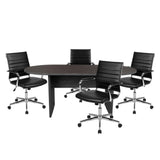 Flash Furniture BLN-6GCGRY595M-BK-GG Lake Table And Chair Set Includes (1) 72"W X 35"D X 29-1/2"H Oval Table