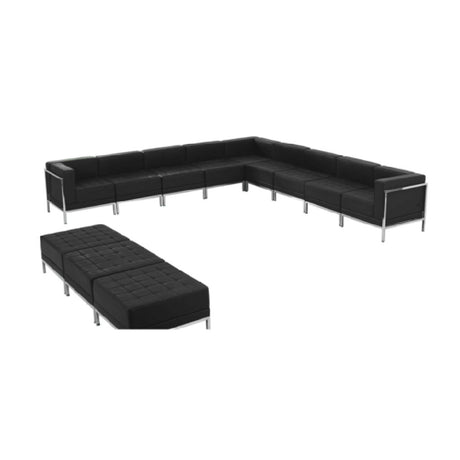 Flash Furniture ZB-IMAG-SET18-GG Hercules Imagination Series Sectional & Ottoman Set