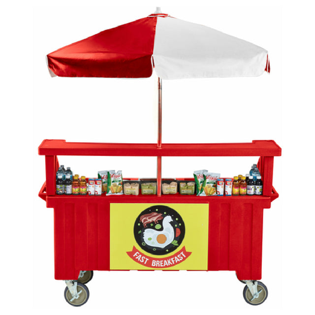 Cambro CVC724158 Camcruiser® Vending Cart 74-1/2" X 31-3/4" X 94"H (4) Full Size Counter Top Wells