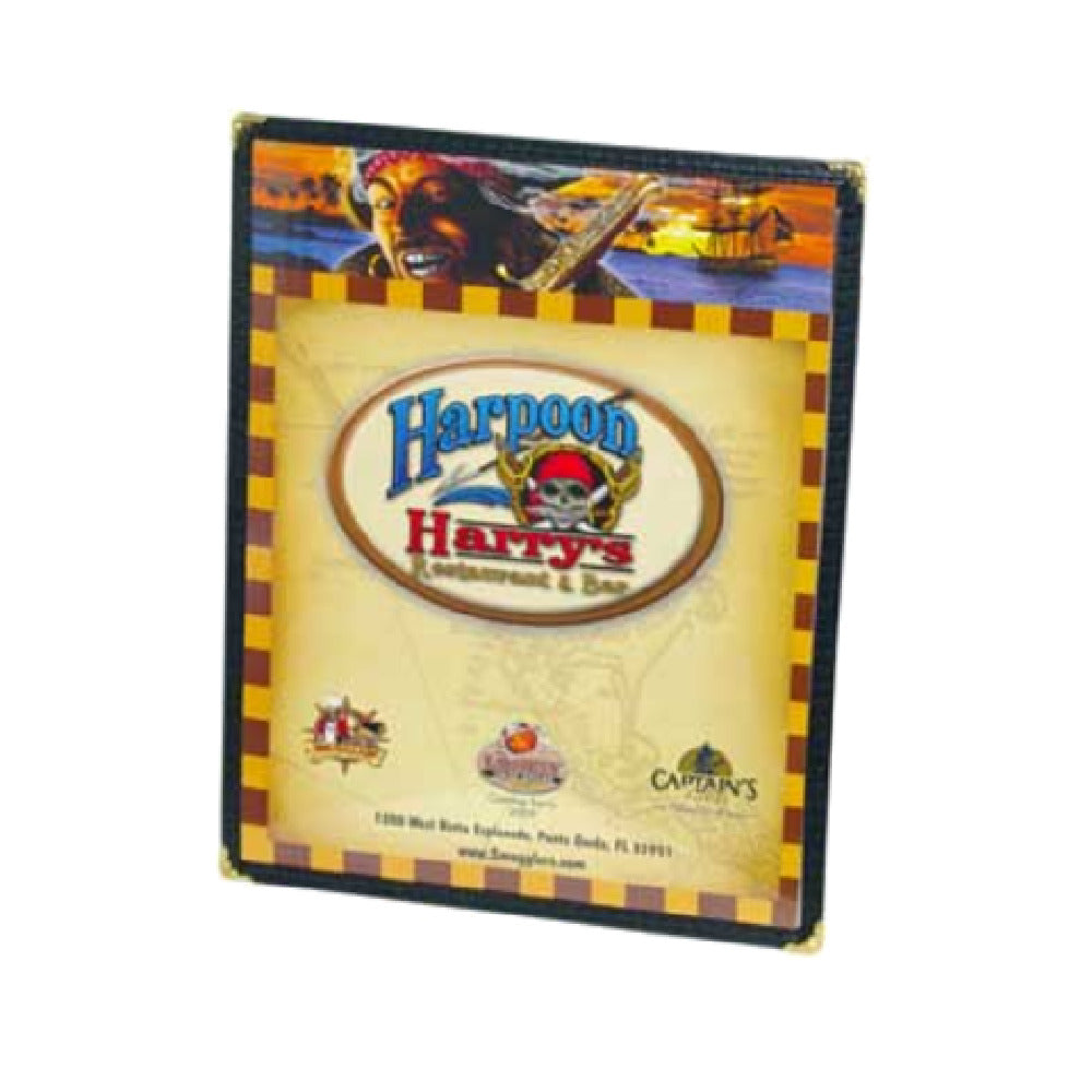 Menu Solutions SE300D_BENGALINE-TANGERINE Menu Jacket Holds 8-1/2" X 14" Insert