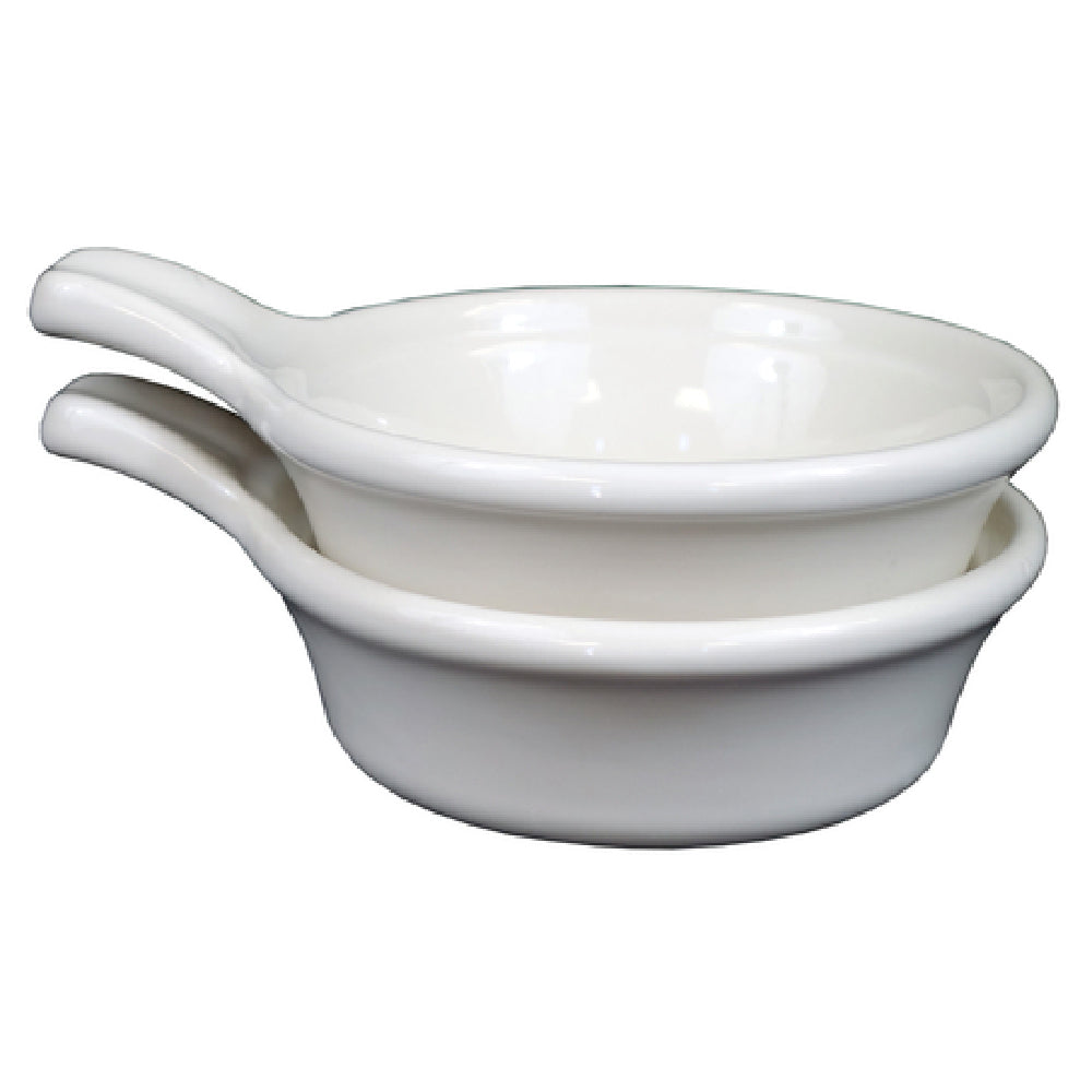 Steelite DCI45UW Tab Handle Bowl 14 Oz. 5-3/4" Dia. (7-1/2" With Handle) X 2-3/8"H