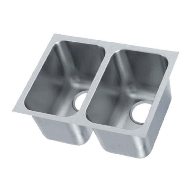 Vollrath 9102-1 Weld-In / Undermount Sink Two Compartment 14"W X 9"D X 9-3/4" Deep