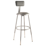 National Public Seating 6424HB NPS® Heavy Duty Steel Stool With Backrest 25"-33"