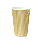 PacknWood 210GCRPLA16K - Kraft Rippled Wall Cup Without Plastic, 16oz, 3.5" D X 5.4" H