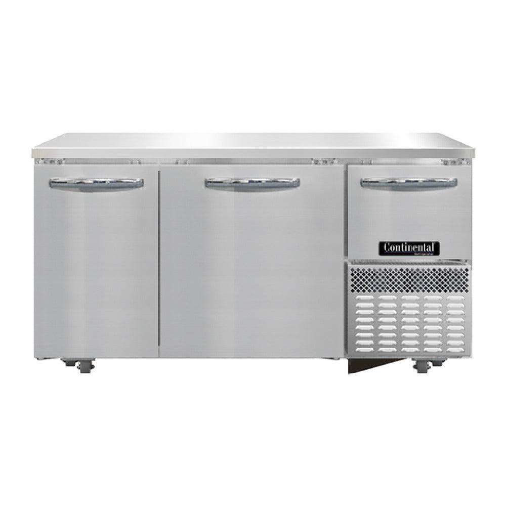 Continental Refrigerator RA60N-U Undercounter Refrigerated Base 60"W Stainless Steel Front & End Panels