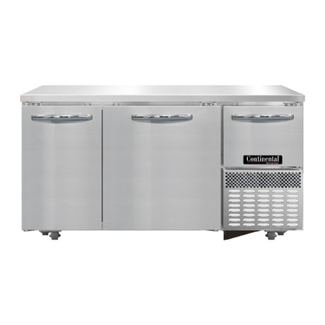 Continental Refrigerator RA60N-U Undercounter Refrigerated Base 60"W Stainless Steel Front & End Panels