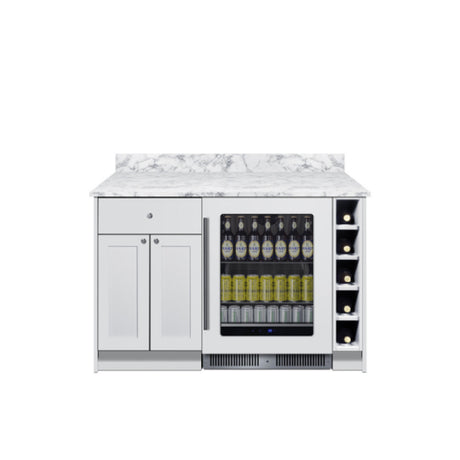 Summit MESAWH35 - Turnkey Mesa Dry Bar, Midnight Navy Finish, Pre-assembled Cabinetry And Installed Countertop