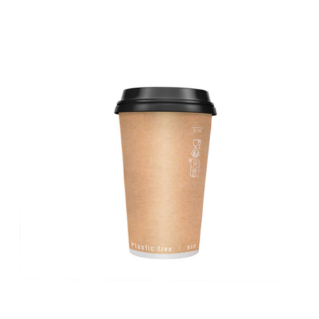 PacknWood 210GCDW8K - Kraft Double Wall Paper Cup Without Plastic, 8oz, 3.1" D X 3.6" H