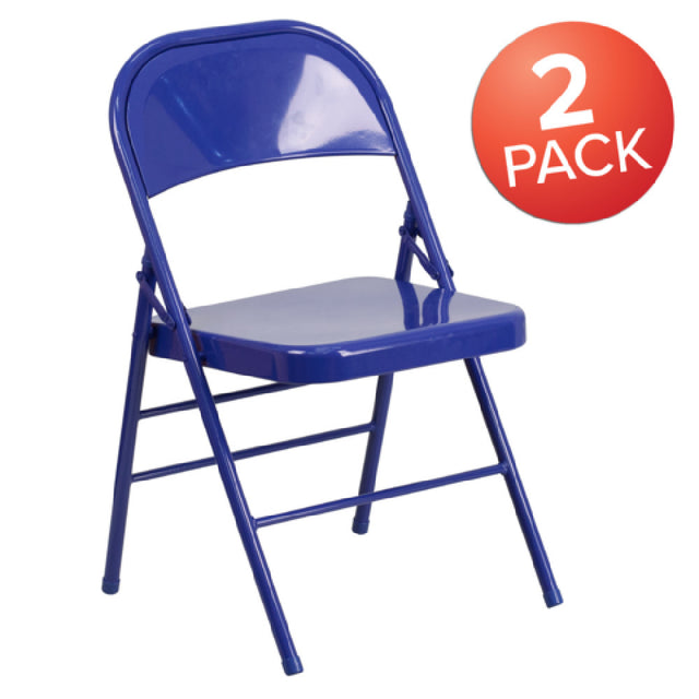 Flash Furniture 2-HF3-BLUE-GG Hercules Colorburst Series Folding Chair 300 Lb. Weight Capacity