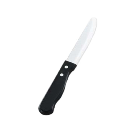 Vollrath 48144 Jumbo Plastic Handle Steak Knife Black Plastic Handle Round Tip Hollow Ground Blade