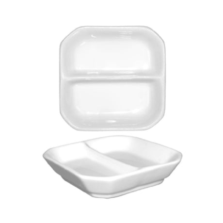 International Tableware FA2-3 Compartment Sauce Dish 1/2 Oz. Per Well 3" X 3" X 3/4"H