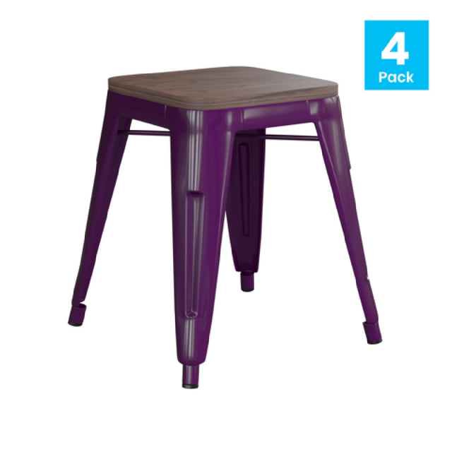 Flash Furniture ET-BT3503-18-PR-WD-GG Kai Stool 18"H 250lb Weight Capacity