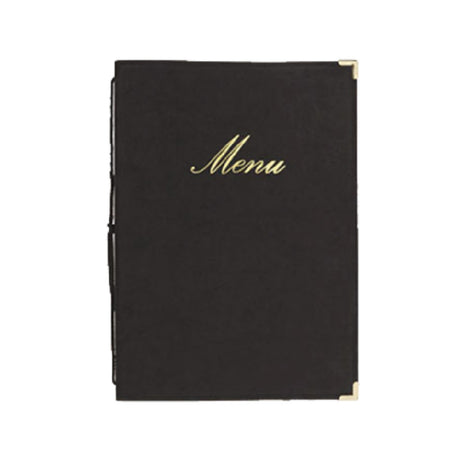 American Metalcraft MCCRLSBL Securit® Classic Sewn Menu Cover 10" X 13" Faux Leather Finish With Gold Lettering On Front Cover