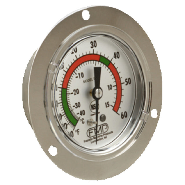 Franklin Machine Products 138-1042 Refrigerator/Freezer Thermometer 2-1/2" Dial 3-3/4" Flange