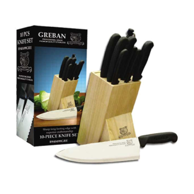 Omcan 12887 (12887) Knife/Block Set 10 Piece Includes: 3-1/2" Paring Knife