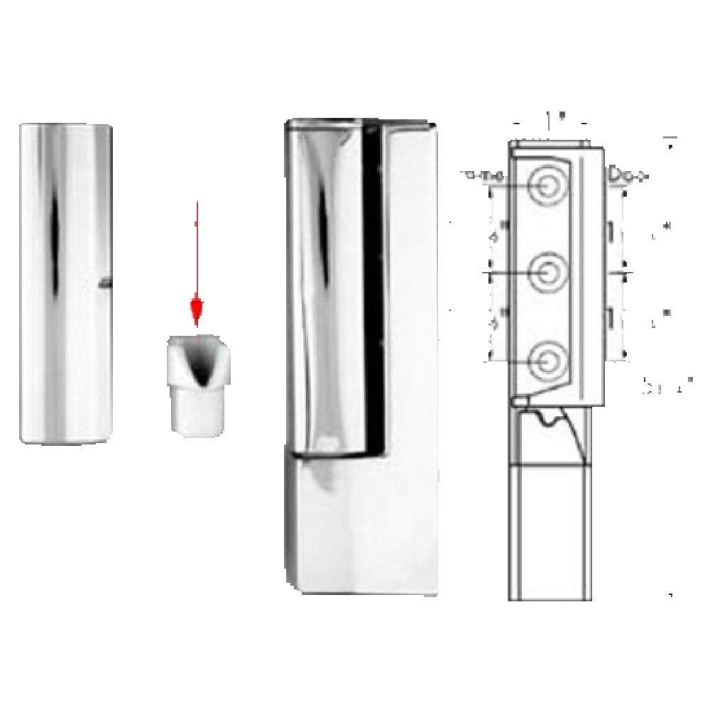 Franklin Machine Products 123-1187 Cam Hinge Edge Mount 1-1/4"L X 13/16" OD X 1/4" ID