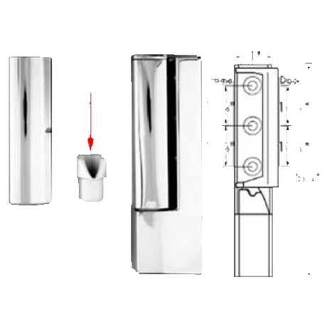 Franklin Machine Products 123-1187 Cam Hinge Edge Mount 1-1/4"L X 13/16" OD X 1/4" ID