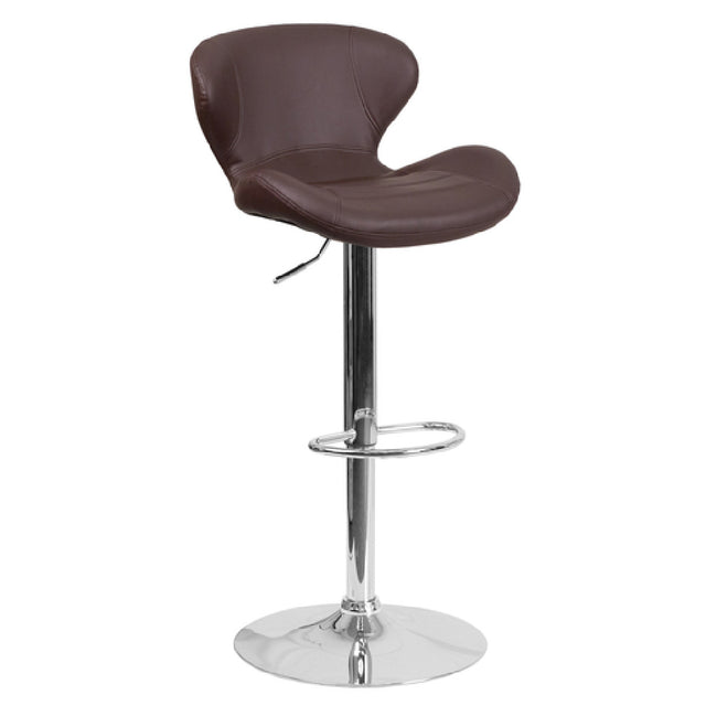 Flash Furniture CH-321-BRN-GG Swivel Bar Stool Adjustable Height Contemporary Style