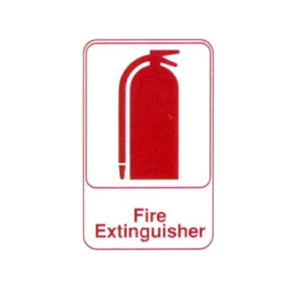 Vollrath 5618 Fire Extinguisher Sign 6" X 9" Red On White